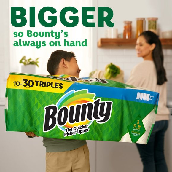 Bounty Select-a-Size Paper Towels, 10 Triple Rolls, White - Picture 4 of 16
